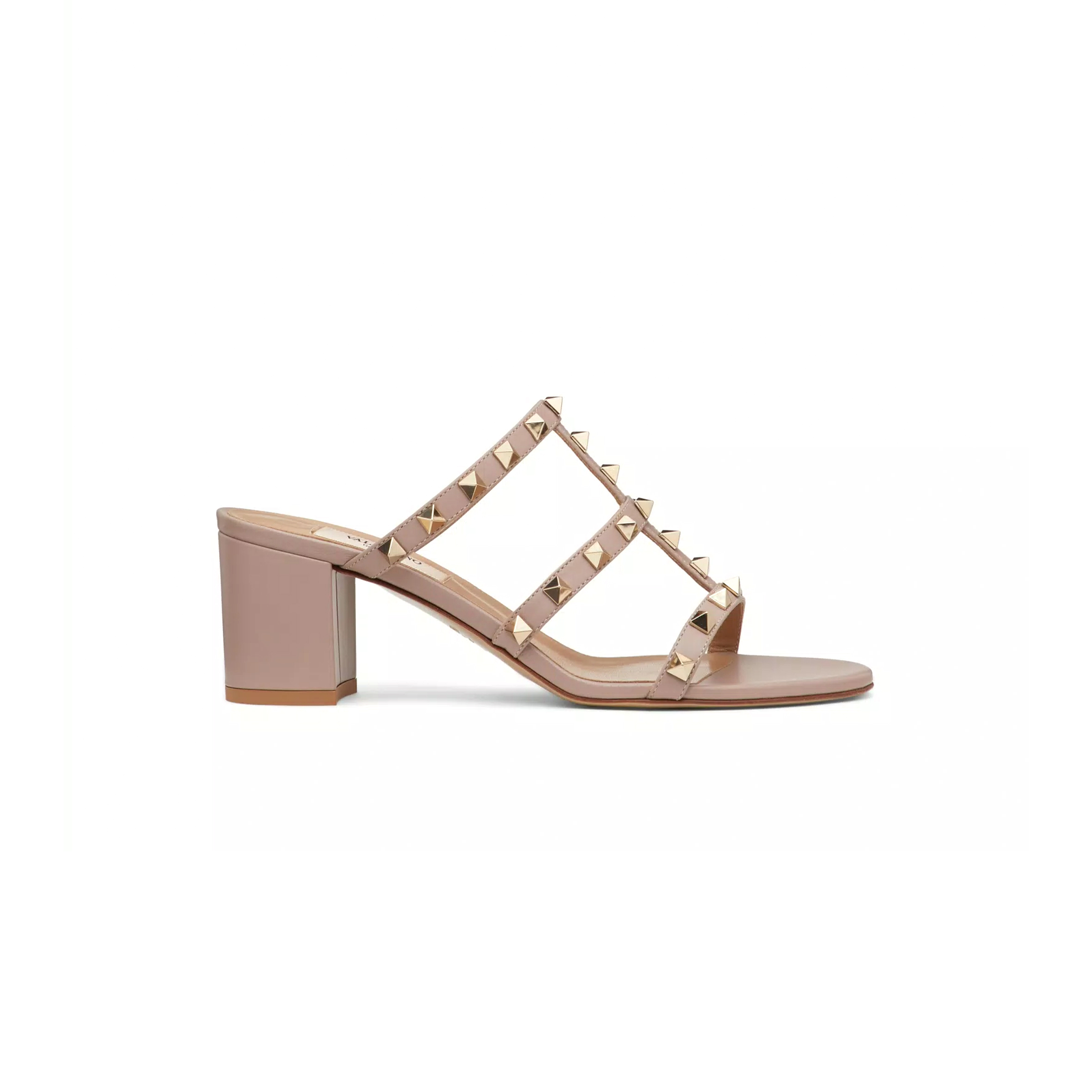 VALENTINO ROCKSTUD CALFSKIN LEATHER SLIDE SANDAL 60 MM 5W2S0C47VOD_P45 VALENTINO ROCKSTUD CALFSKIN LEATHER SLIDE SANDAL 60 MM 5W2S0C47VOD_P45